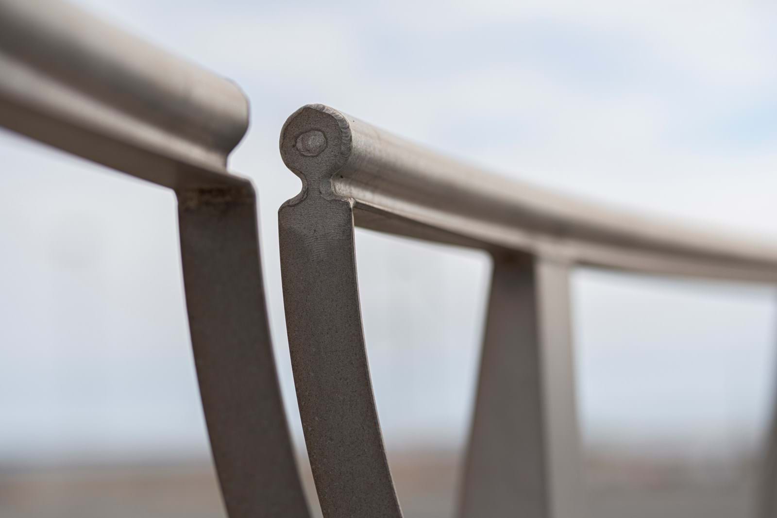Aluminium railing on an offshore wind turbine